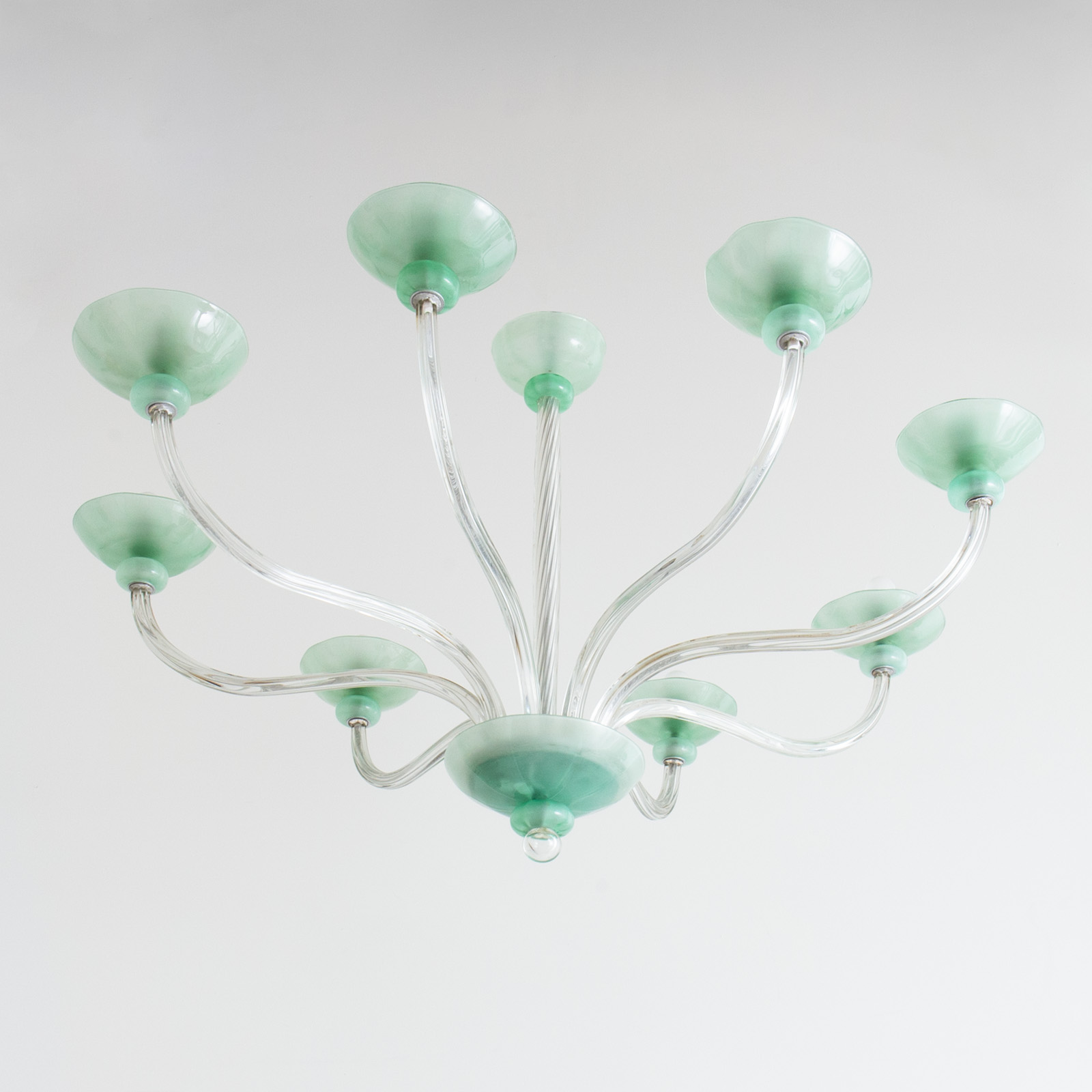 Green Eight Arm Murano Chandelier 4