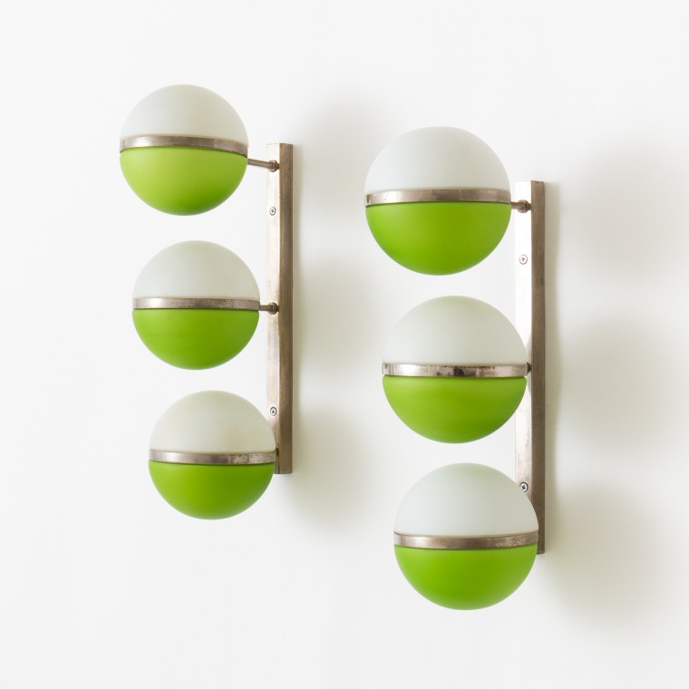 Italian Glass Sphere Wall Lights