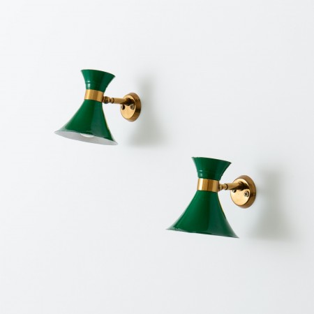 Italian Modernist Wall Lights (Green)