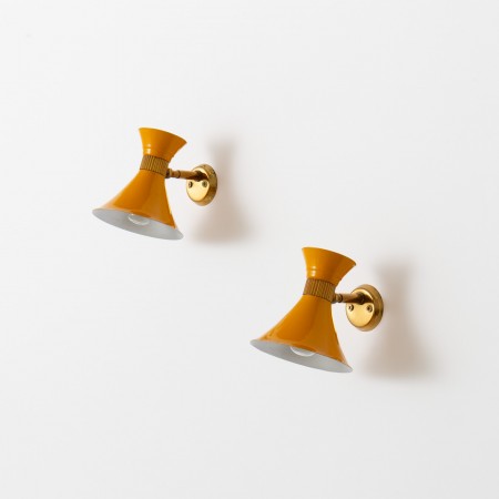 Italian Modernist Wall Lights (Yellow)